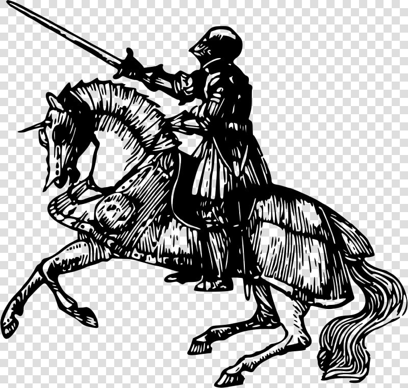 Knights Clipart Horse Clip Art   Knight On A Horse Drawing  HD Png DownloadTransparent PNG