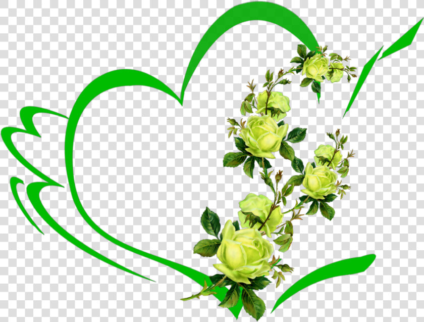 Mq Green Heart Hearts Flowers Flower Roses   Buon Lunedì Ticondivido It  HD Png DownloadTransparent PNG