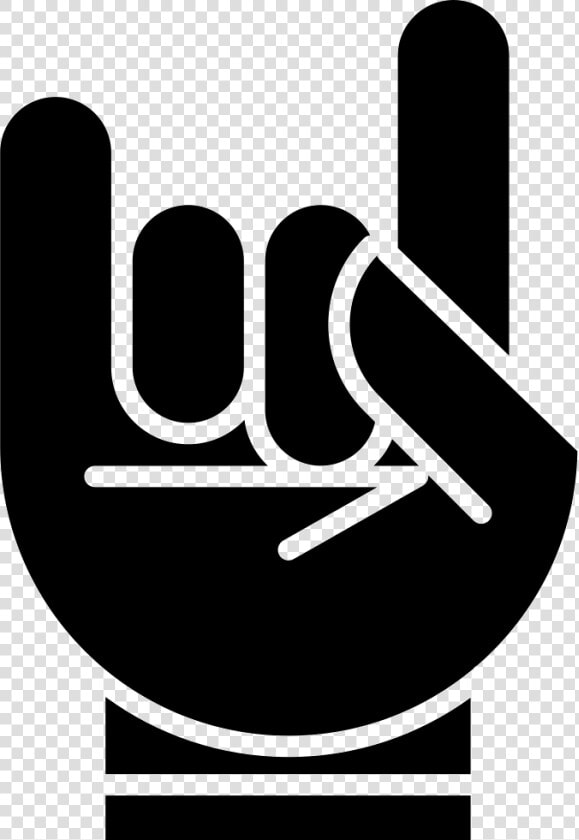 Hand With White Outline Forming A Rock On Symbol Comments   Rock On Symbol Svg  HD Png DownloadTransparent PNG