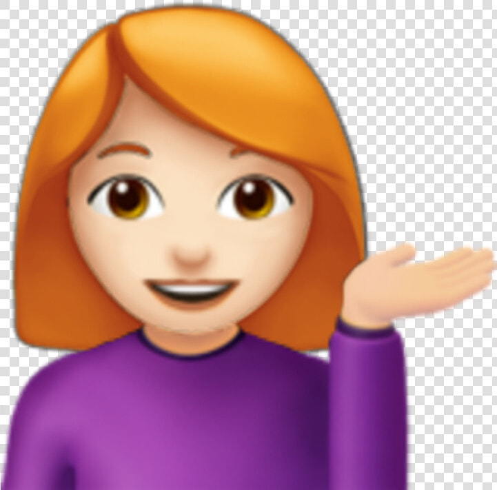 Transparent Redhead Girl Clipart   Woman Tipping Hand Emoji Png  Png DownloadTransparent PNG