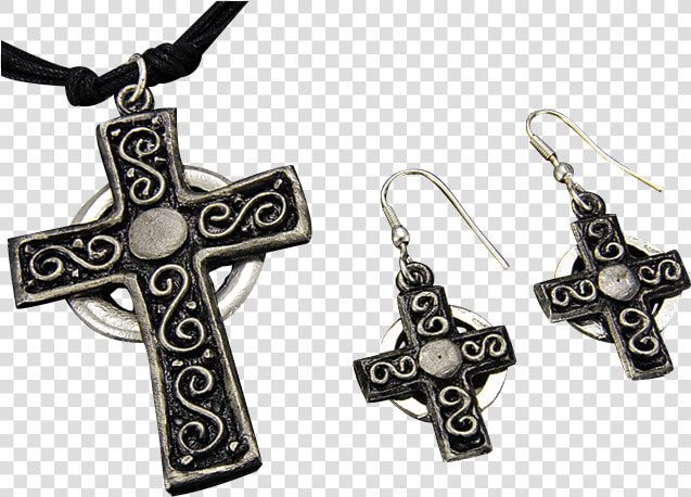 Antique Silver Cross Necklace And Earring Set   Earrings  HD Png DownloadTransparent PNG