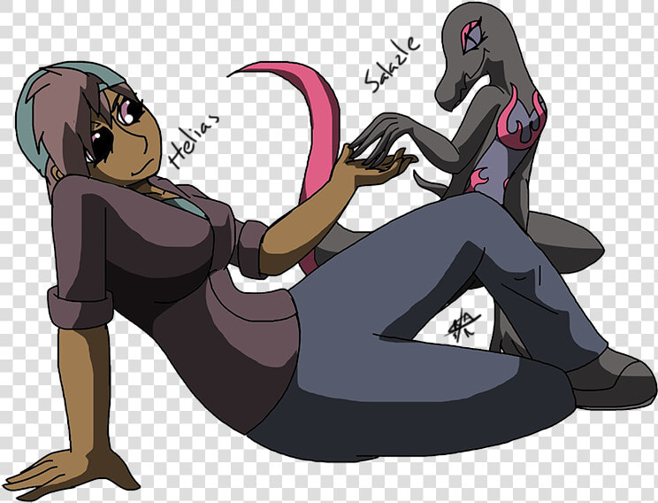 Helias  flx  And Salazle  pokemon    Cartoon  HD Png DownloadTransparent PNG