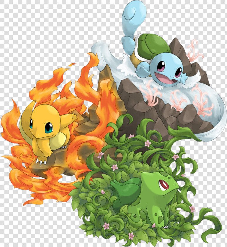  pokemon  shiny  charmander  bulbasaur  squirtle  grass   Charmander Bulbasaur Squirtle Shiny  HD Png DownloadTransparent PNG