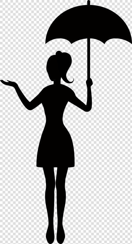 Girl With Umbrella Silhouette   Silhouette Of Girl With Umbrella  HD Png DownloadTransparent PNG