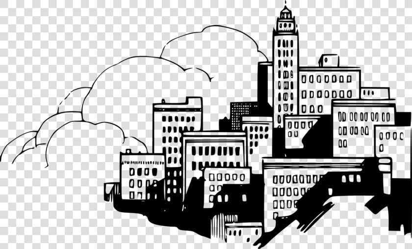 Transparent City Hall Clipart   Animated Buildings Black And White  HD Png DownloadTransparent PNG