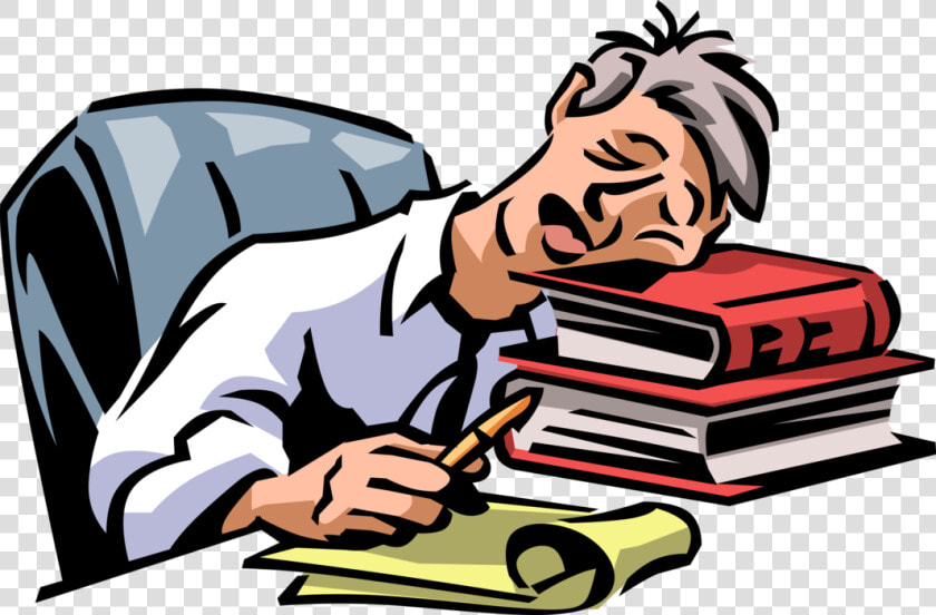 Vector Illustration Of Exhausted  Overworked  Underappreciated   Tired Office Worker Cartoon  HD Png DownloadTransparent PNG