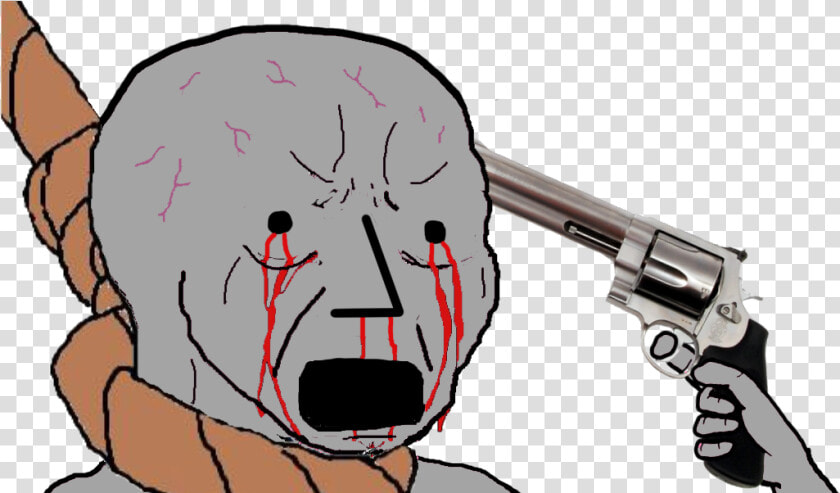 Face Mammal Nose Cartoon Fictional Character Head Weapon   Wojak Suicide  HD Png DownloadTransparent PNG