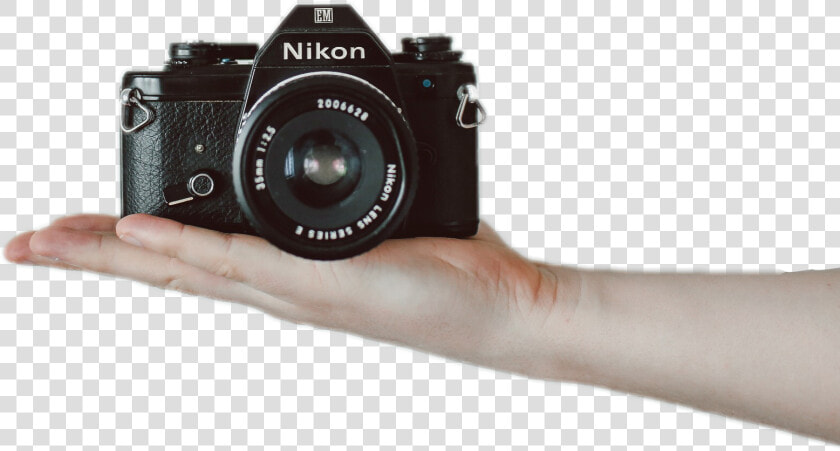  nikon  camera  hand  ftestickers   Camera  HD Png DownloadTransparent PNG