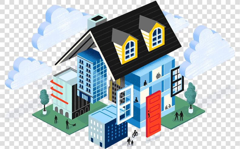 A Traditional House Unpacking Into Other Types Of Housing   Affordable Housing  HD Png DownloadTransparent PNG