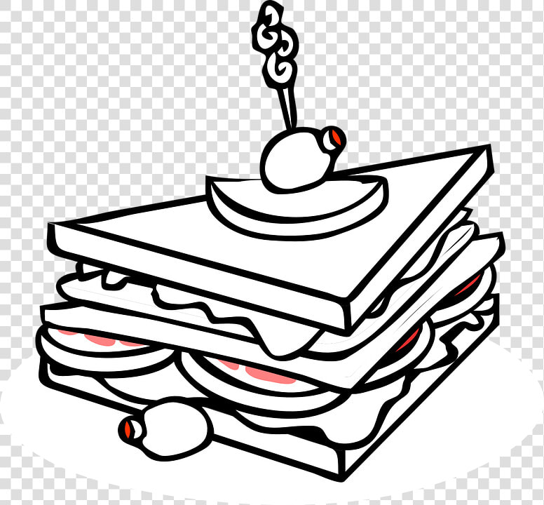 Sandwich Clip Art   Sandwich Black And White  HD Png DownloadTransparent PNG