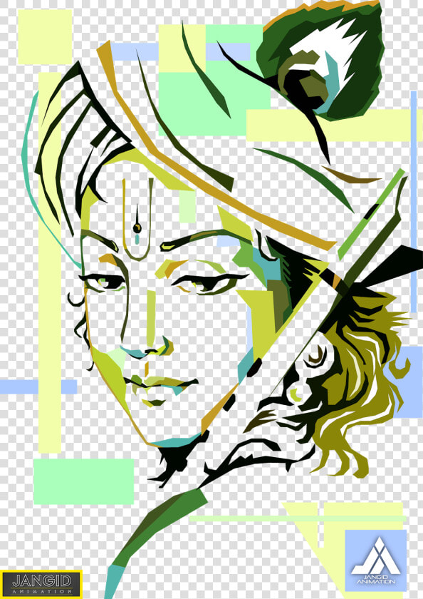 Transparent Cool Design Png   Krishna Drawing With Flute  Png DownloadTransparent PNG