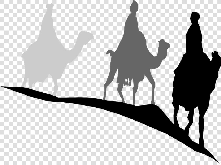 Black Silhouette Nativity Scene Wise Men  HD Png DownloadTransparent PNG