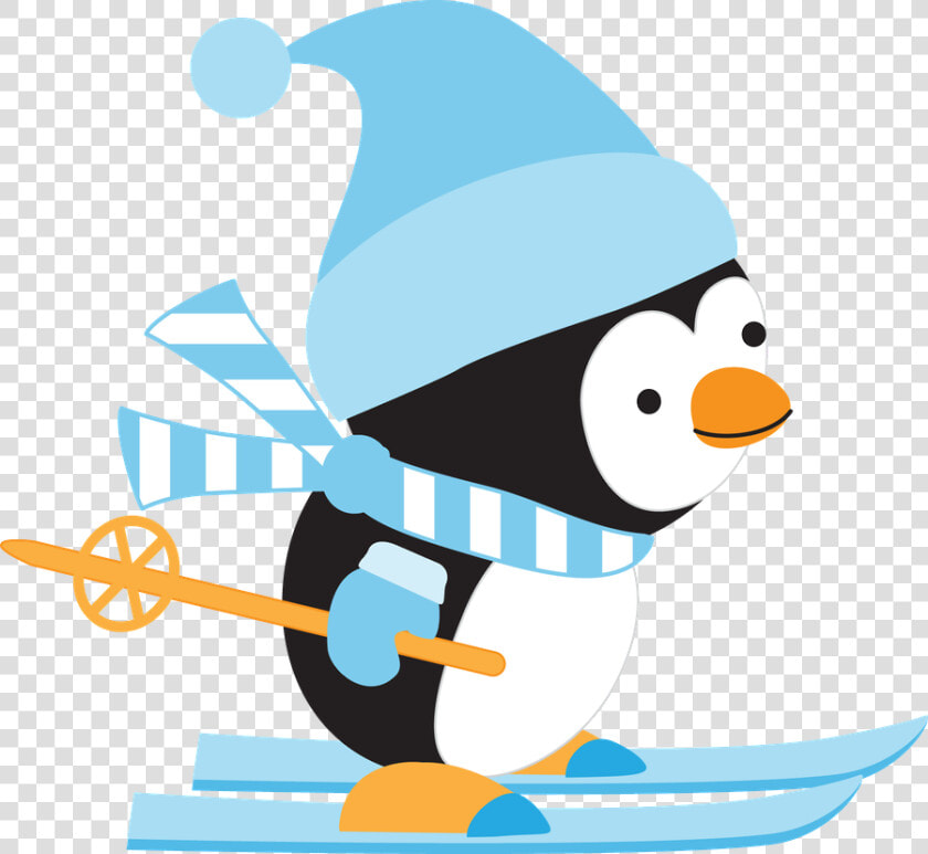 Minus Say Hello Clip Art Pinterest Christmas   Penguin Skiing Clip Art  HD Png DownloadTransparent PNG