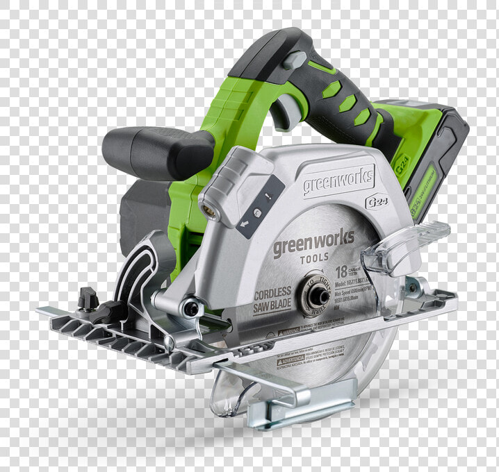 G24cs   Greenworks Cordless Circular Saw  HD Png DownloadTransparent PNG