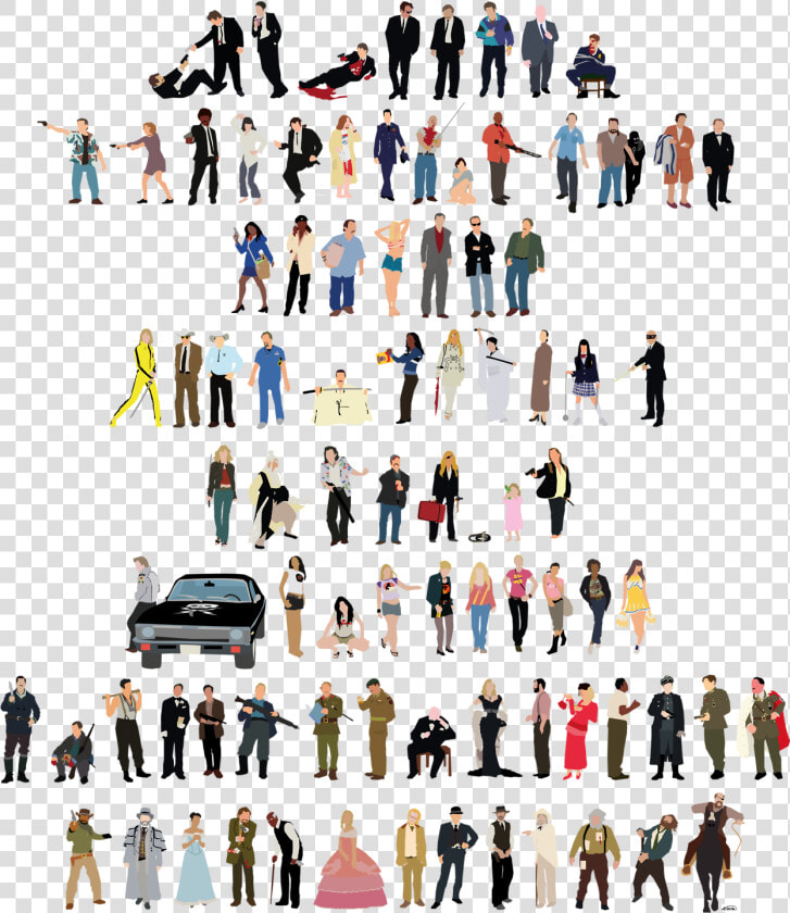 Reservoir Dogs  Pulp Fiction  Jackie Brown  Kill Bill   Quentin Tarantino Characters Art  HD Png DownloadTransparent PNG