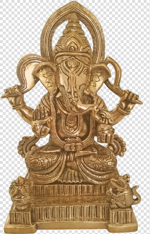 Holy God Shri Ganesha Sitting With Mouse And Kalasam   Statue  HD Png DownloadTransparent PNG