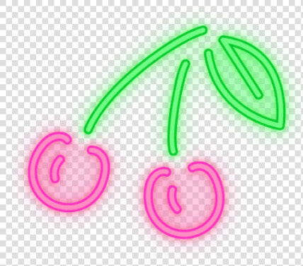  neonlight  neon  glowing  cherries  red  HD Png DownloadTransparent PNG