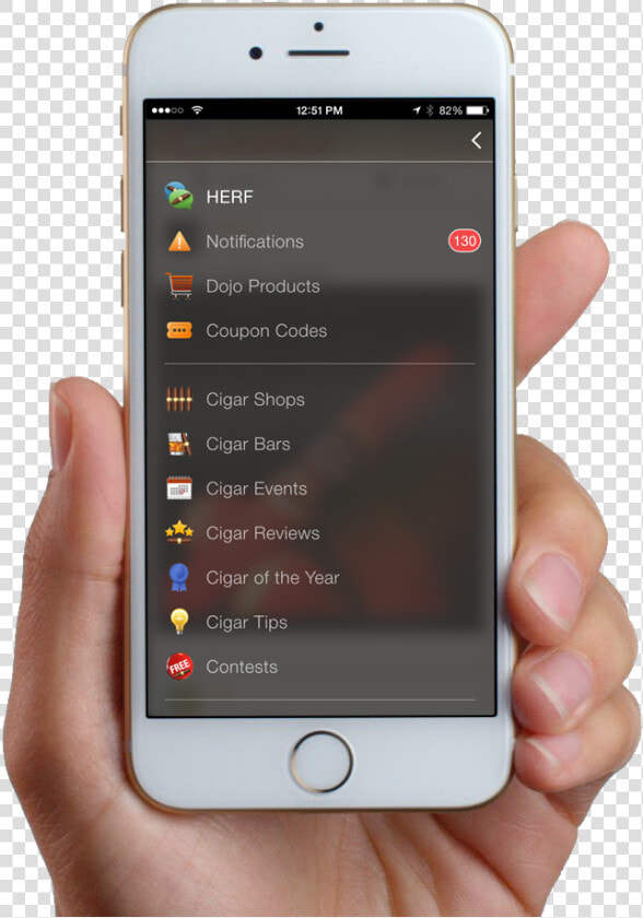 Hand Holding Iphone 6 Gold With Cigar Dojo App   Iphone 6 Gb 16  HD Png DownloadTransparent PNG