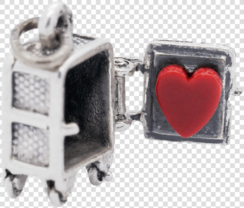 Vintage Sterling Silver Heart Safe Articulated Charm   Earrings  HD Png DownloadTransparent PNG