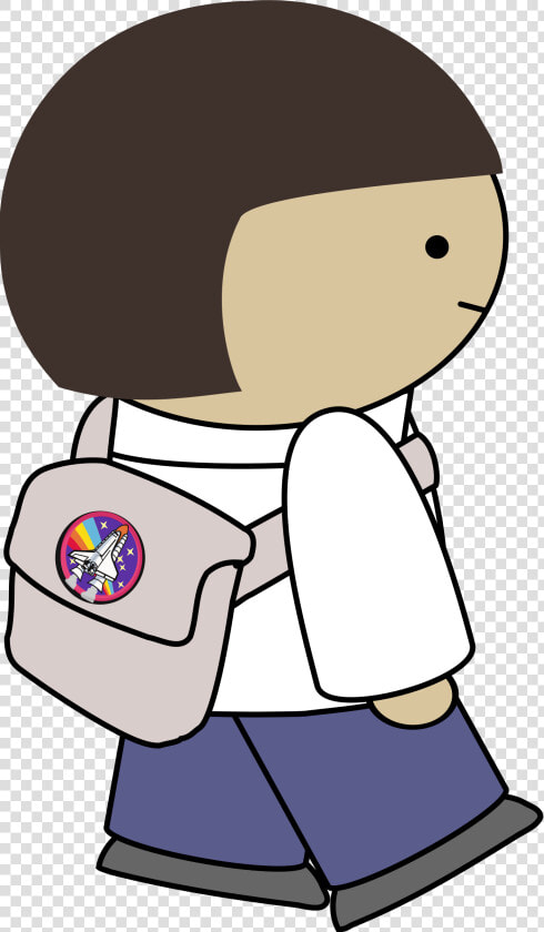 Clipart Backpack Small Backpack   Cartoon Character With Backpack  HD Png DownloadTransparent PNG