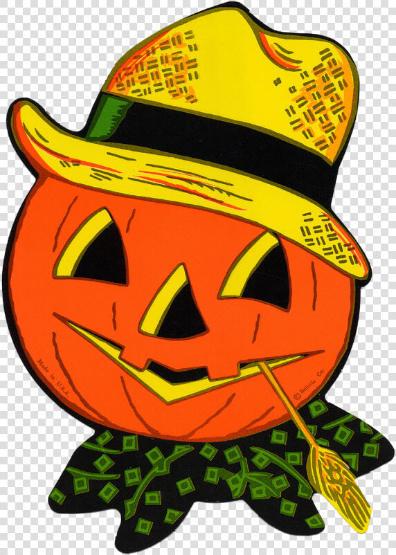 Beistle Pumpkin Head   Vintage Halloween Cutout Decorations  HD Png DownloadTransparent PNG