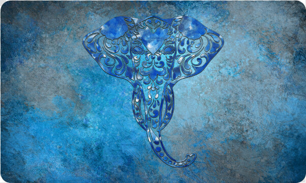 A Blue Watercolor Elephant Portrait In Denim Look Doormat   Modern Art  HD Png DownloadTransparent PNG