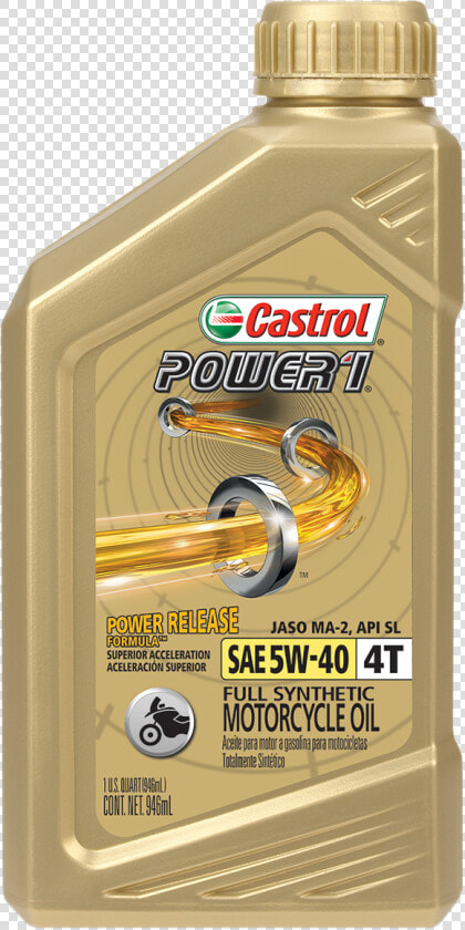 Castrol Oil Power1 4t 5w40 Qt   Castrol Power 1 10w40  HD Png DownloadTransparent PNG