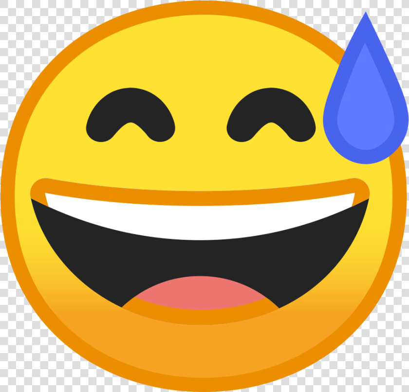 Grinning Face With Sweat Icon   Que Significa Este Emoji 😅  HD Png DownloadTransparent PNG