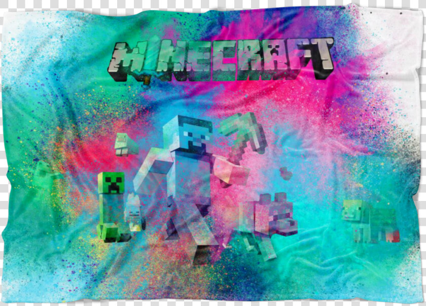 Minecraft Fleece Blanket Steve Color Dust Blue Blanket   Minecraft  HD Png DownloadTransparent PNG