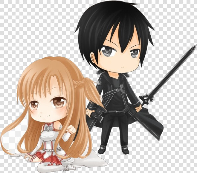 Sword Art Online Clipart Transparent Png   Kirito And Asuna Chibi  Png DownloadTransparent PNG