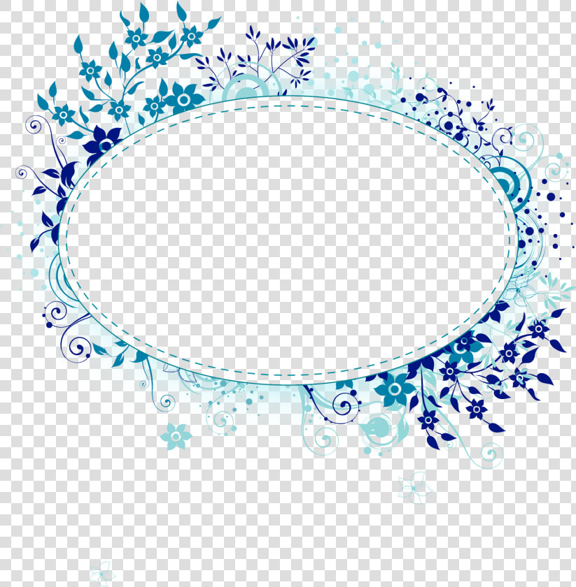 Free Blue Heart Frame Png   Blue Round Frame Flower Png  Transparent PngTransparent PNG