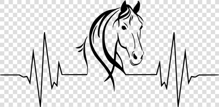 Horse Heartbeat Vinyl Decal   Heartbeat With Horse Head  HD Png DownloadTransparent PNG