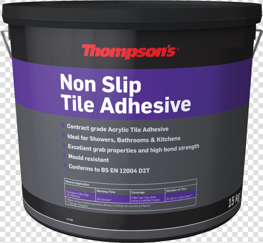 Thompsons Non Slip Tile Adhesive 15kg   Plastic  HD Png DownloadTransparent PNG