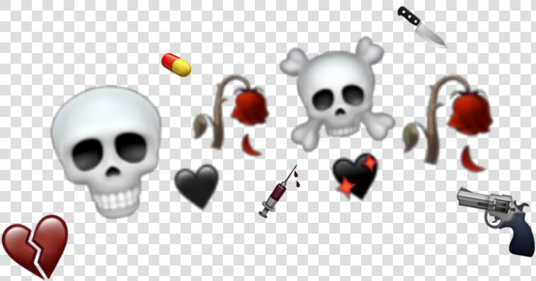 👁🖤  emojis  heart  skull  knife  pill  rose  aesthetic   Skull  HD Png DownloadTransparent PNG