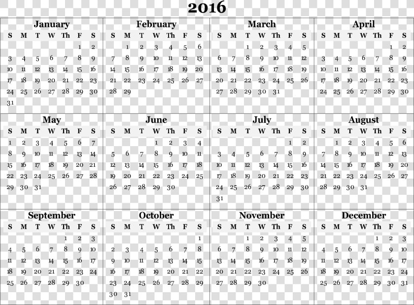 Printable Yearly Calendar 2017  HD Png DownloadTransparent PNG