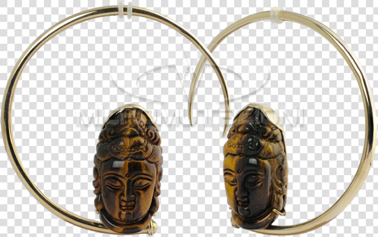 Large Brass Hoops With Tiger Eyes Shiva Mask Brass   Cockroach  HD Png DownloadTransparent PNG