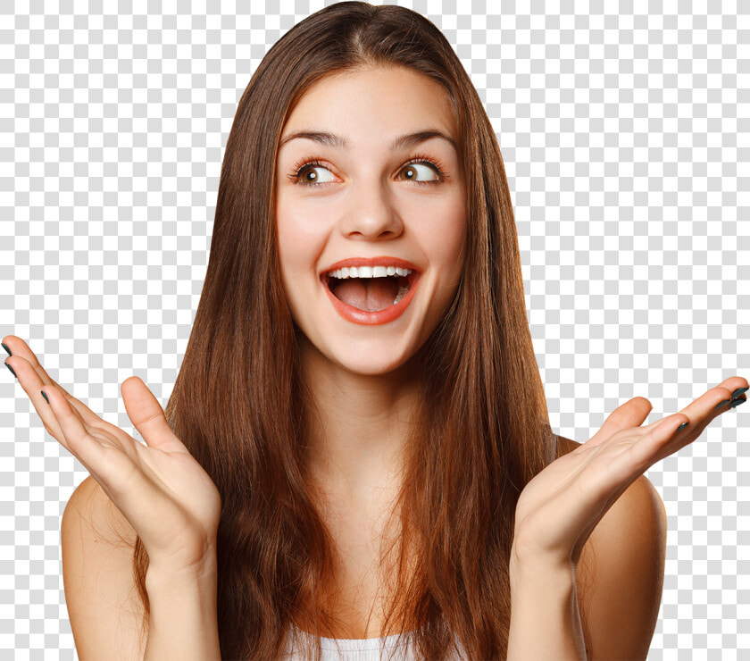 Surprised Happy Beautiful Woman Looking Sideways In   Happy Woman Png  Transparent PngTransparent PNG