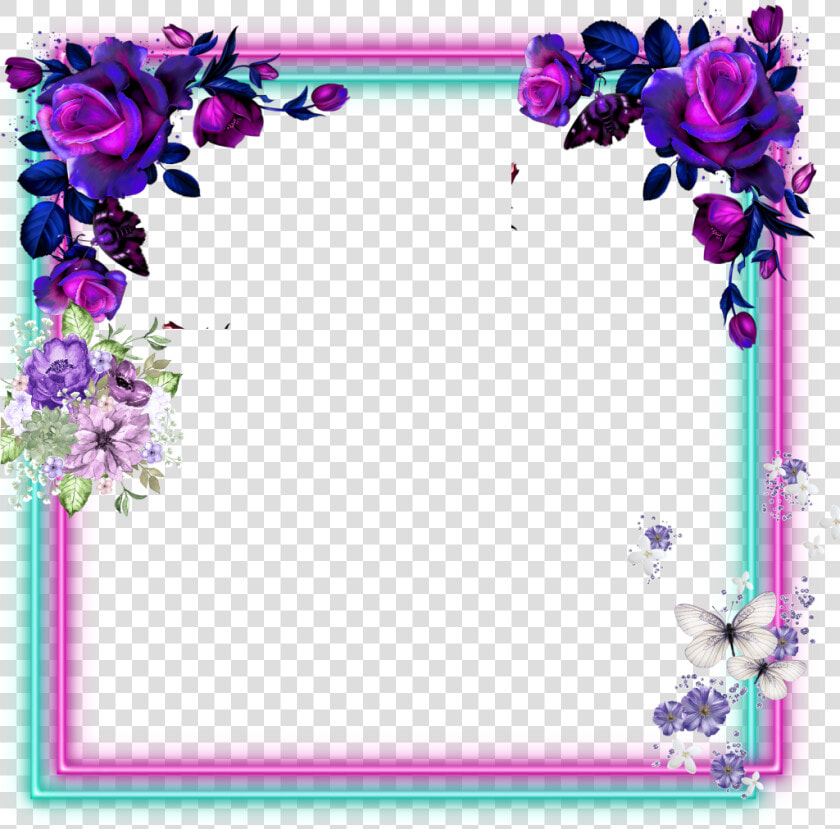  marco  flores  morado  cuadros   Marcos De Cuadros Con Flores  HD Png DownloadTransparent PNG