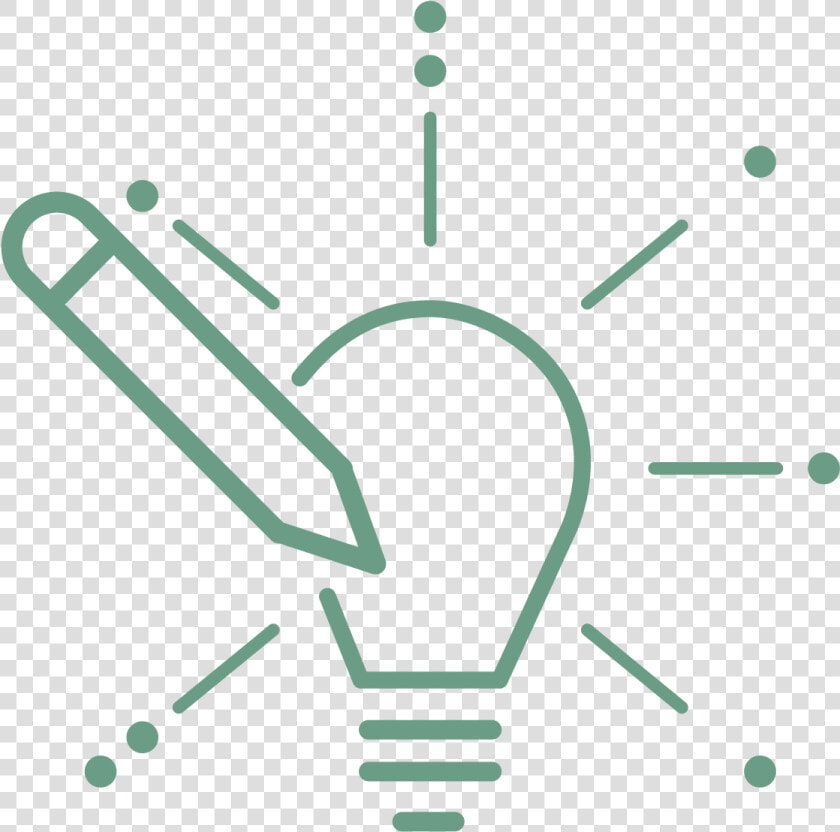 Light Bulb With Pencil Icon In Green Denoting Storytelling   Vector Graphics  HD Png DownloadTransparent PNG