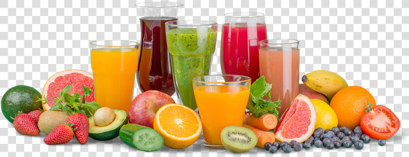 Various Fruit And Vegetable Smoothies  Representing   Fresh Mix Fruit Juice  HD Png DownloadTransparent PNG