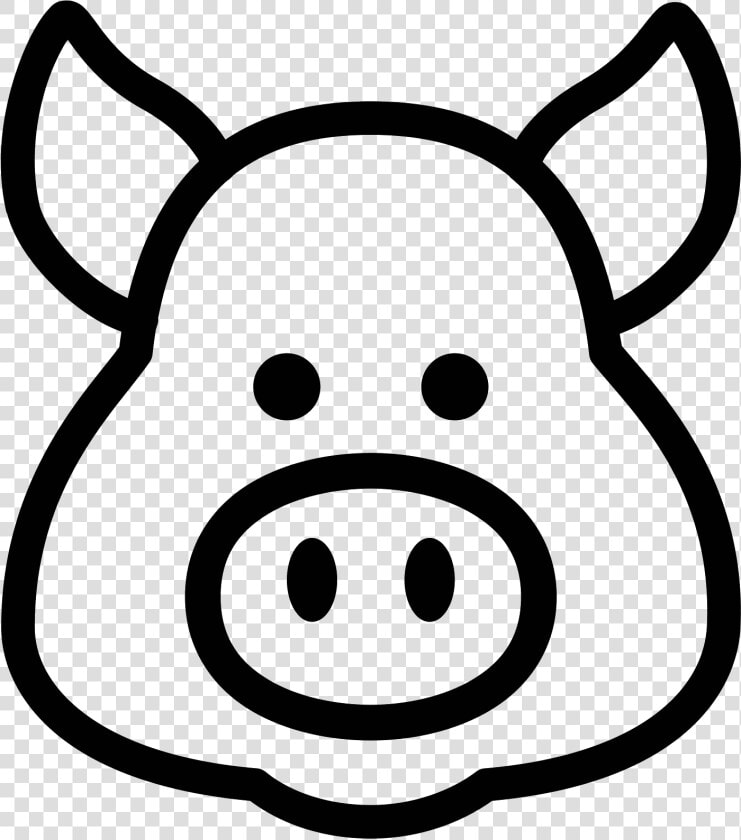 Head Clipart Pig   Pig Head Black And White  HD Png DownloadTransparent PNG