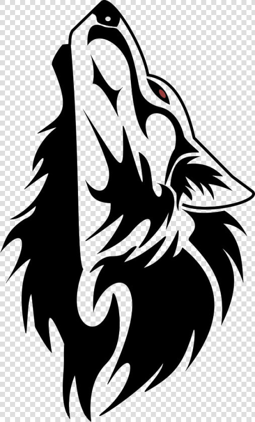 Gray Wolf Tattoo Ink Tribe Drawing   Tribal Howling Wolf Tattoo  HD Png DownloadTransparent PNG