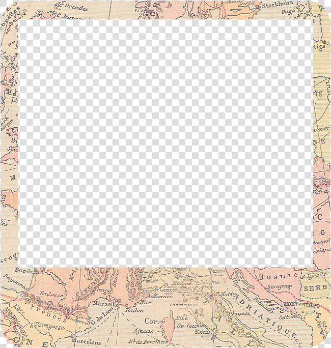 Transparent Book Frame Png   Polaroid Frame Vintage Map  Png DownloadTransparent PNG