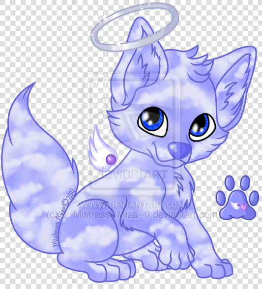 Cute Cartoon Wolf Pup   Puppy With Wings Drawing  HD Png DownloadTransparent PNG