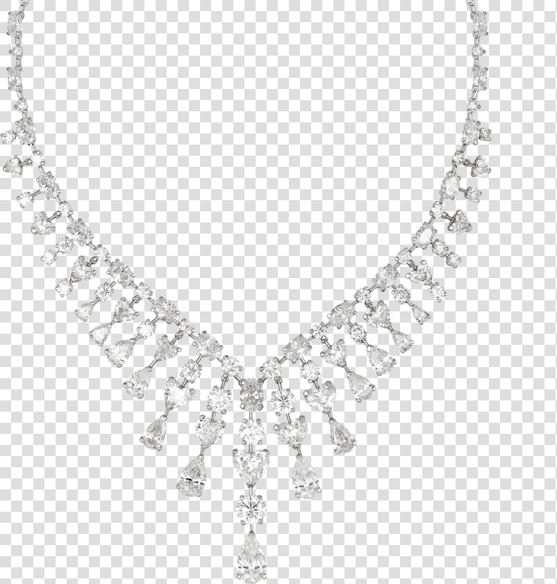 White Diamond Multi Cut Fringe Necklace   Necklace  HD Png DownloadTransparent PNG