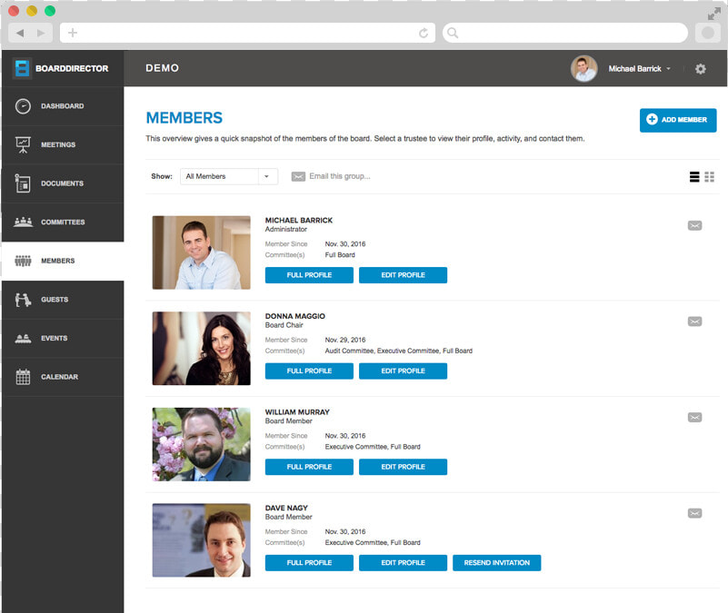 Board Member Management In Our Board Portal   Board Of Directors Software  HD Png DownloadTransparent PNG