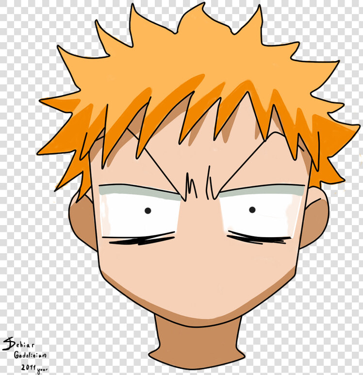 Chibi ichigo Face 01 By Dehiar On Deviantart   Bleach Ichigo Face Png  Transparent PngTransparent PNG