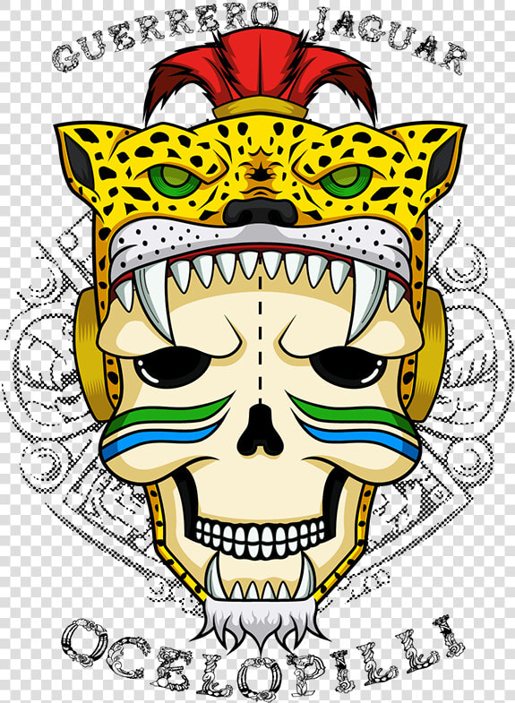 Aztec Warrior Clipart Leopard   Azteca Craneo Guerrero Jaguar  HD Png DownloadTransparent PNG