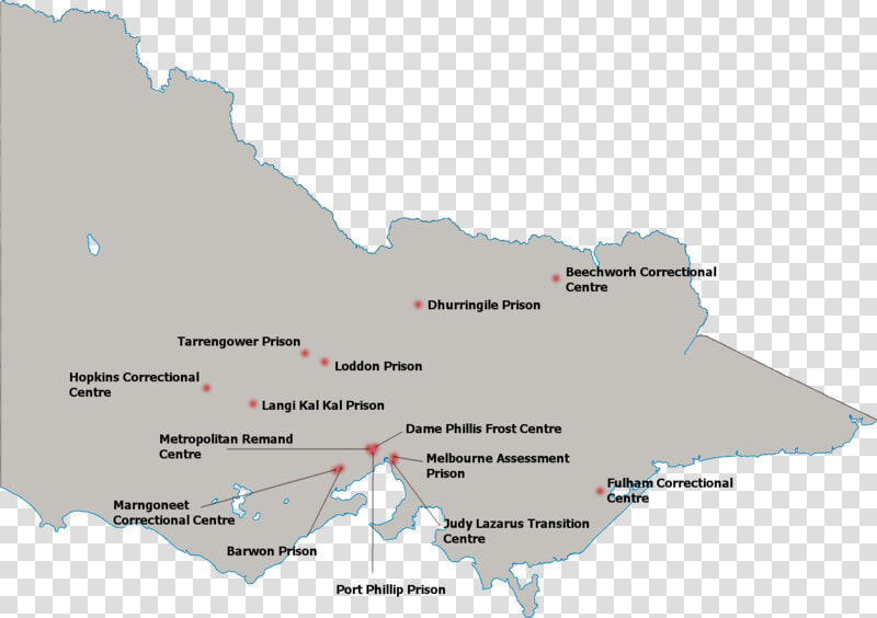 Victoria Prisons   Map Of Prisons In Victoria  HD Png DownloadTransparent PNG