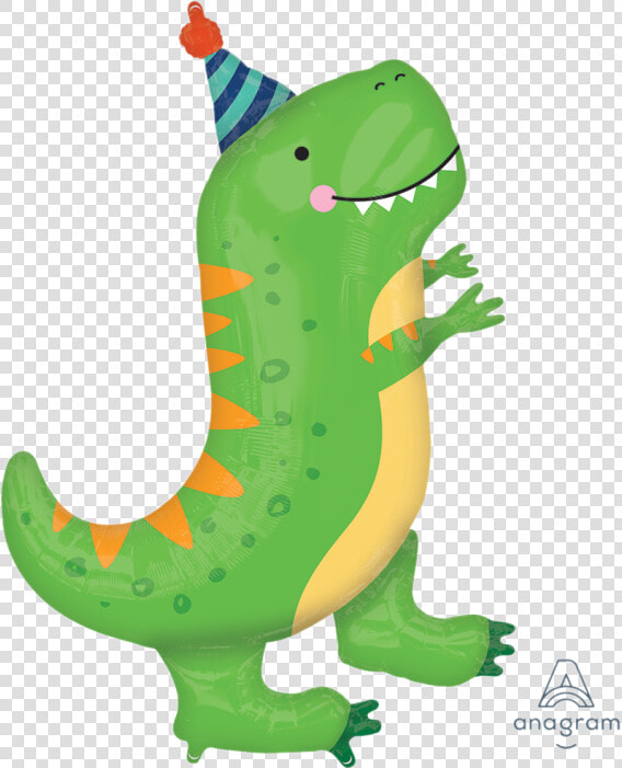 Cute Party T rex Happy Dino   Dinosaur Supershape Balloon  HD Png DownloadTransparent PNG